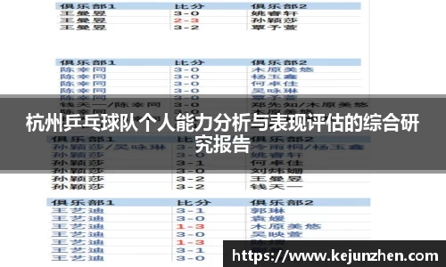 杭州乒乓球队个人能力分析与表现评估的综合研究报告